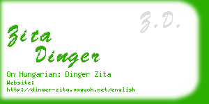 zita dinger business card